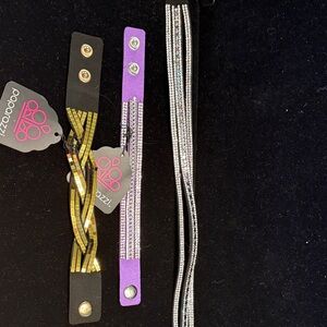 Paparazzi Black and Purple Bracelet Set with Gold Accents